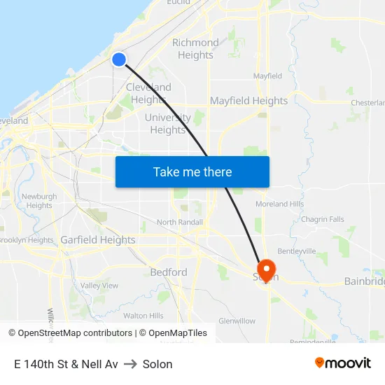 E 140th St & Nell Av to Solon map