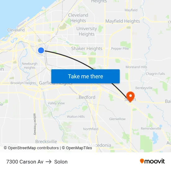 7300 Carson Av to Solon map