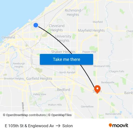 E 105th St & Englewood Av to Solon map