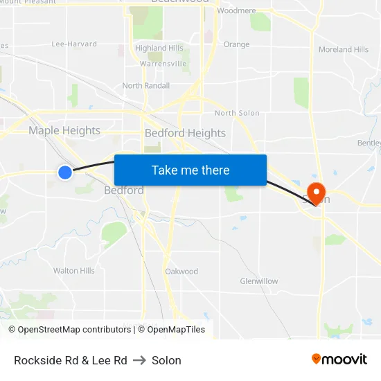 Rockside Rd & Lee Rd to Solon map