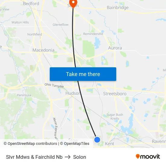 Slvr Mdws & Fairchild Nb to Solon map