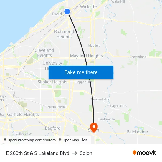 E 260th St & S Lakeland Blvd to Solon map