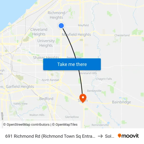 691 Richmond Rd (Richmond Town Sq Entrance) to Solon map