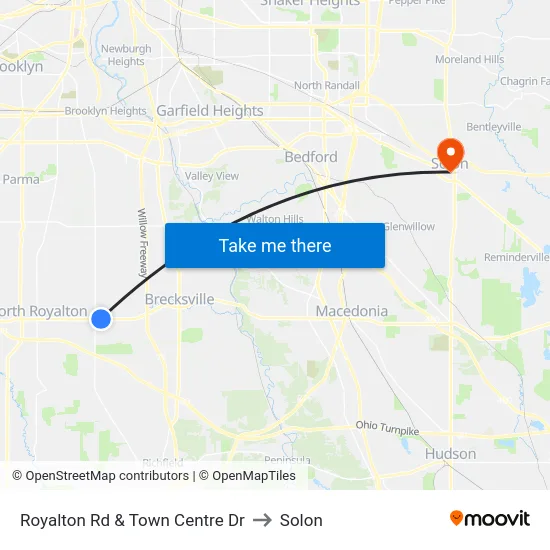 Royalton Rd & Town Centre Dr to Solon map