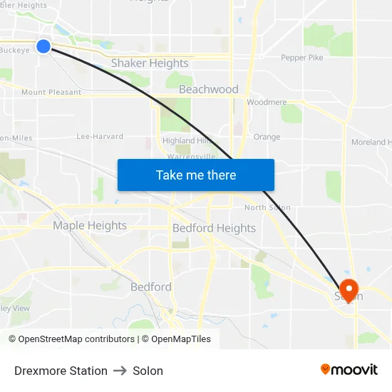 Drexmore Station to Solon map