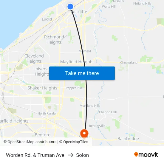 Worden Rd. & Truman Ave. to Solon map