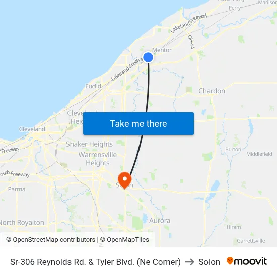 Sr-306 Reynolds Rd. & Tyler Blvd. (Ne Corner) to Solon map