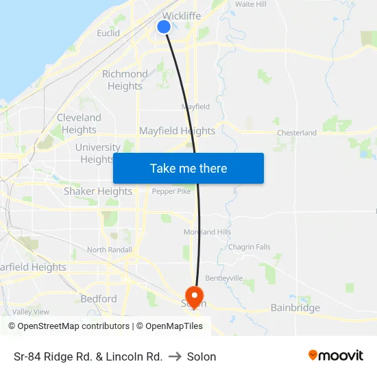 Sr-84 Ridge Rd. & Lincoln Rd. to Solon map