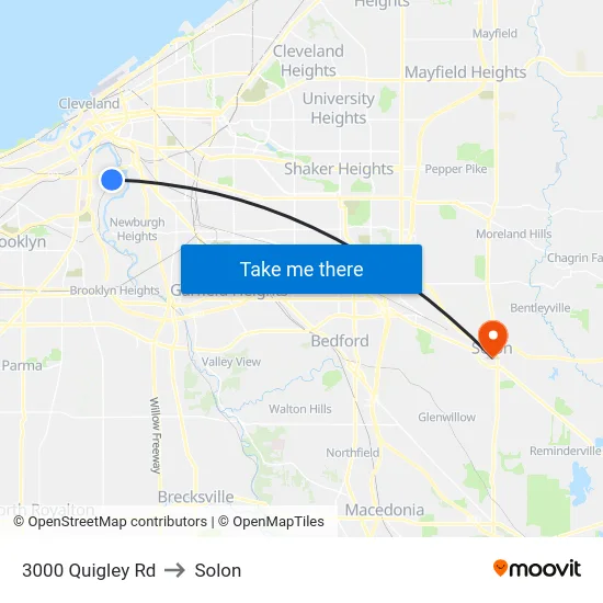 3000 Quigley Rd to Solon map