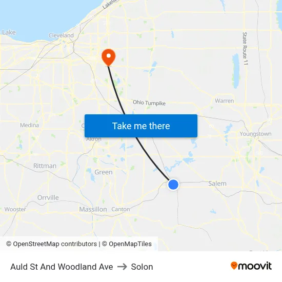 Auld St And Woodland Ave to Solon map