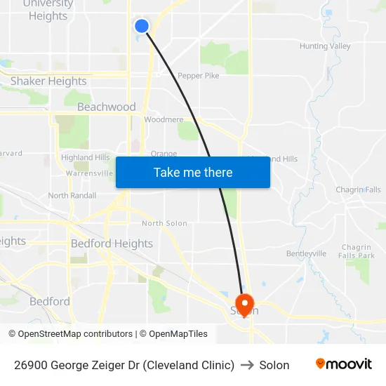 26900 George Zeiger Dr (Cleveland Clinic) to Solon map