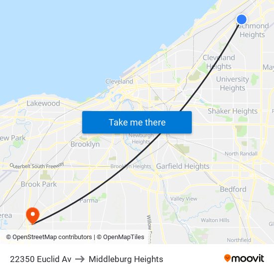 22350 Euclid Av to Middleburg Heights map