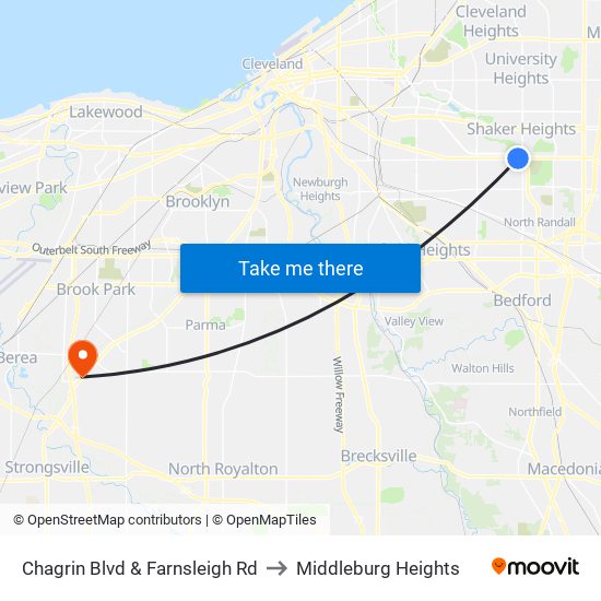 Chagrin Blvd & Farnsleigh Rd to Middleburg Heights map