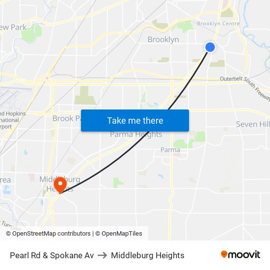 Pearl Rd & Spokane Av to Middleburg Heights map