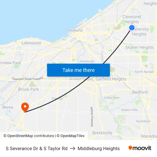 S Severance Dr & S Taylor Rd to Middleburg Heights map
