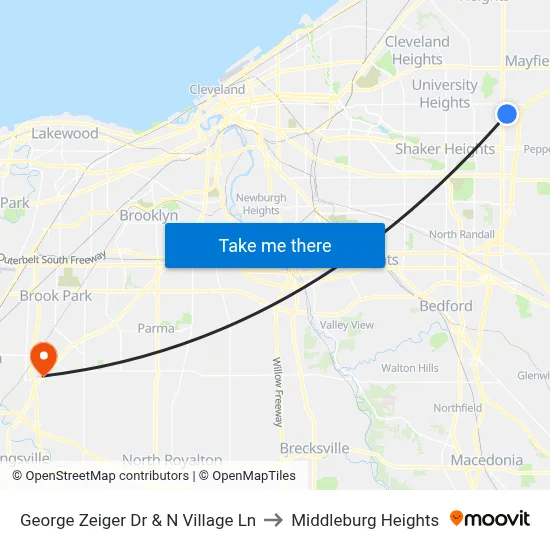 George Zeiger Dr & N Village Ln to Middleburg Heights map