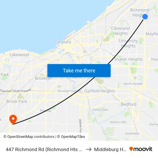 447 Richmond Rd (Richmond Hts High School) to Middleburg Heights map