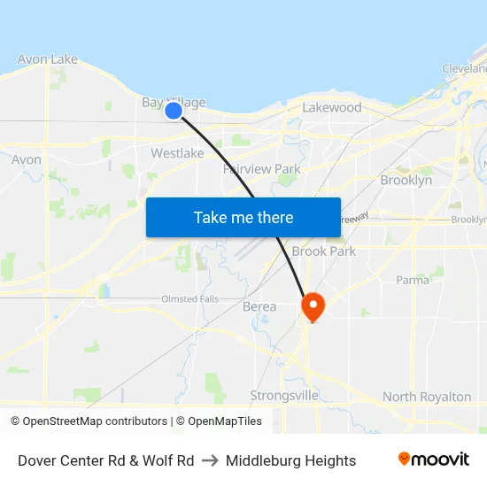 Dover Center Rd & Wolf Rd to Middleburg Heights map