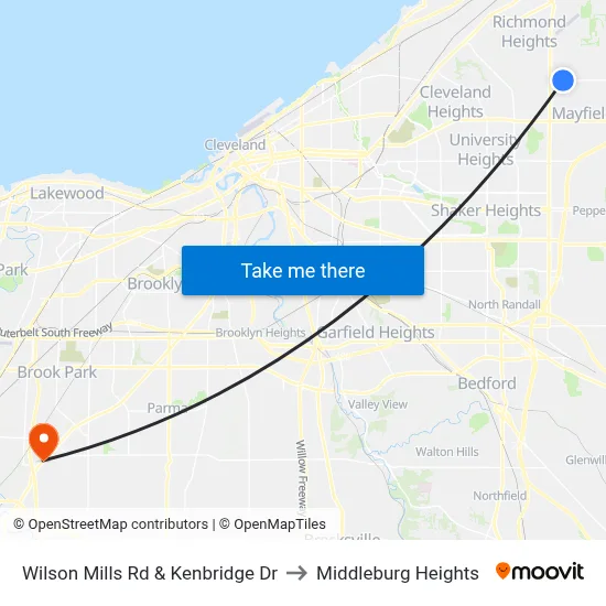 Wilson Mills Rd & Kenbridge Dr to Middleburg Heights map