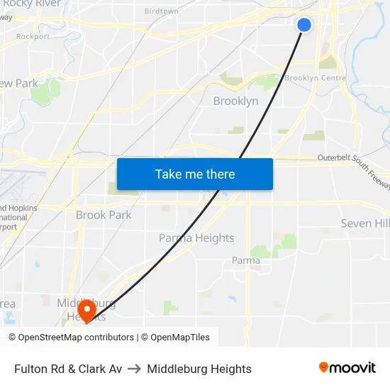 Fulton Rd & Clark Av to Middleburg Heights map