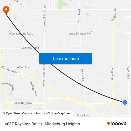 6037 Royalton Rd to Middleburg Heights map