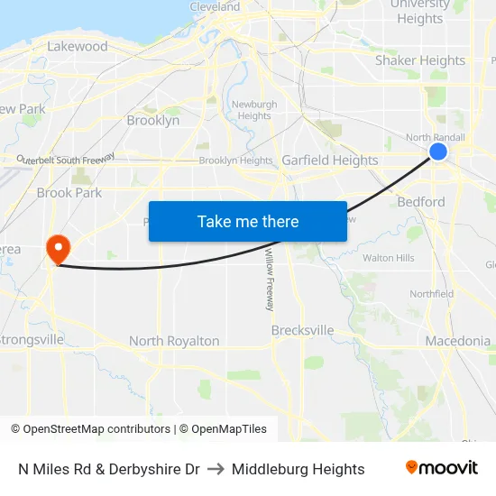N Miles Rd & Derbyshire Dr to Middleburg Heights map