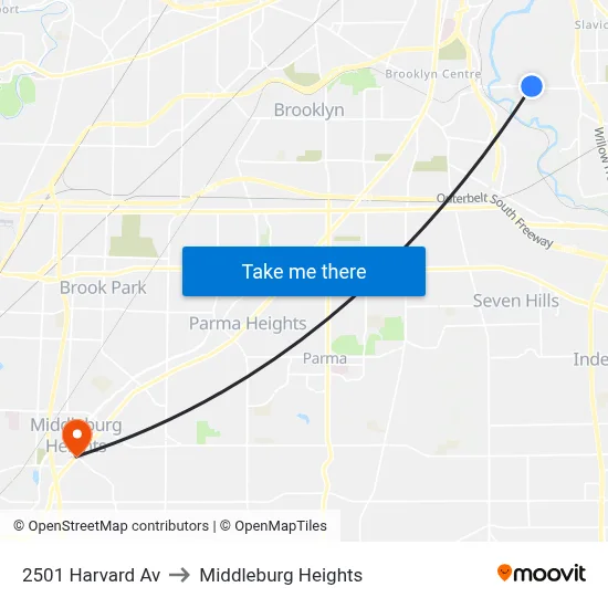2501 Harvard Av to Middleburg Heights map