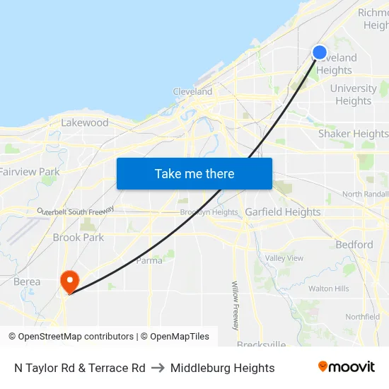 N Taylor Rd & Terrace Rd to Middleburg Heights map