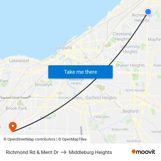Richmond Rd & Merit Dr to Middleburg Heights map