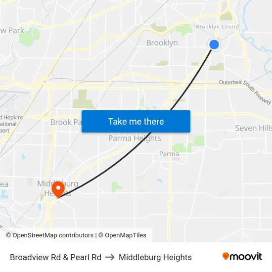 Broadview Rd & Pearl Rd to Middleburg Heights map