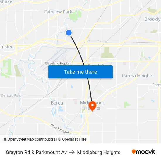 Grayton Rd & Parkmount Av to Middleburg Heights map