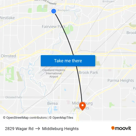 2829 Wagar Rd to Middleburg Heights map