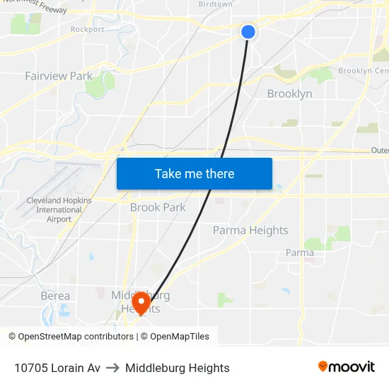 10705 Lorain Av to Middleburg Heights map