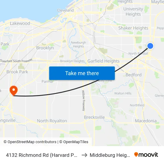 4132 Richmond Rd (Harvard Park) to Middleburg Heights map
