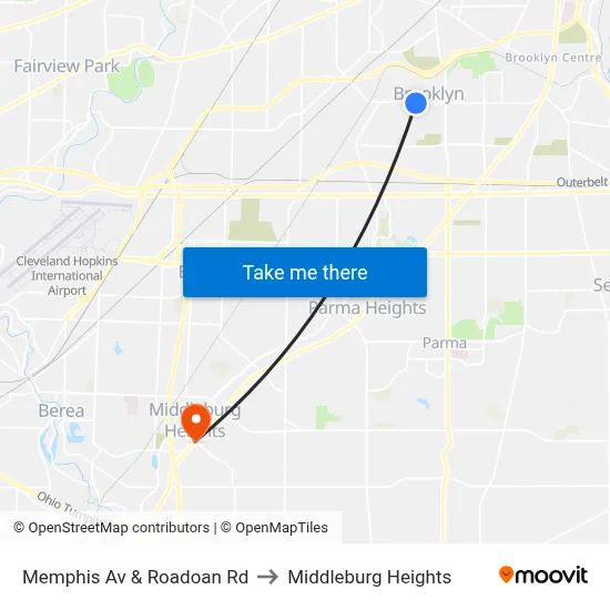 Memphis Av & Roadoan Rd to Middleburg Heights map