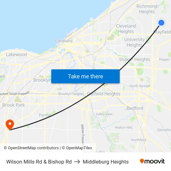 Wilson Mills Rd & Bishop Rd to Middleburg Heights map