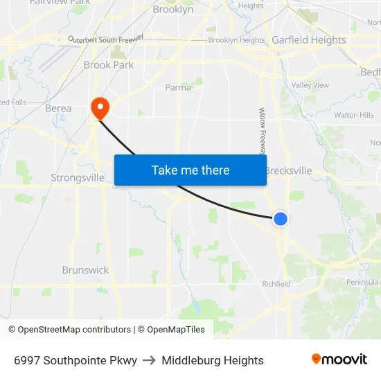 6997 Southpointe Pkwy to Middleburg Heights map