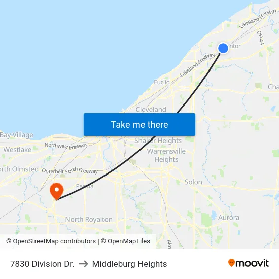 7830 Division Dr. to Middleburg Heights map