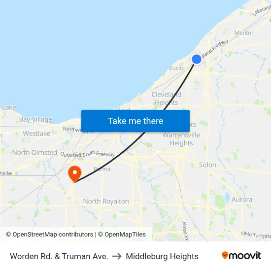Worden Rd. & Truman Ave. to Middleburg Heights map
