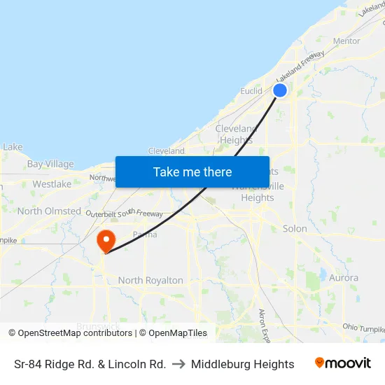 Sr-84 Ridge Rd. & Lincoln Rd. to Middleburg Heights map