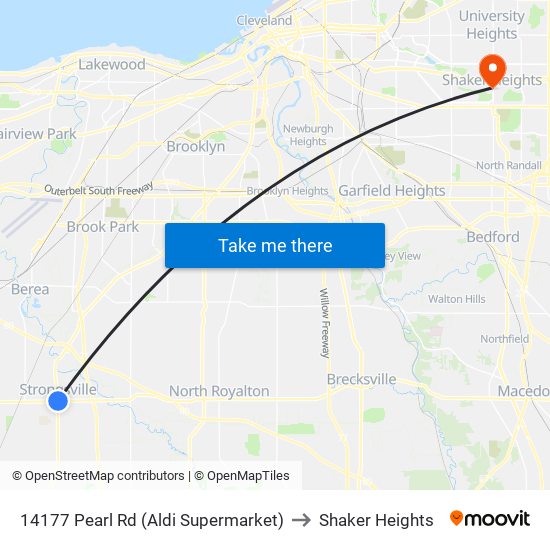 14177 Pearl Rd (Aldi Supermarket) to Shaker Heights map