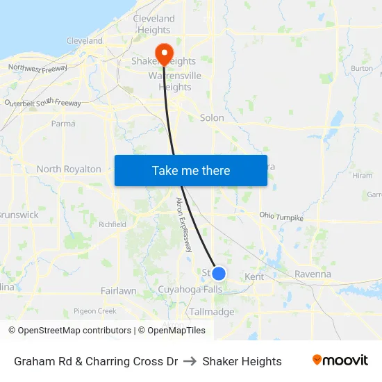 Graham Rd & Charring Cross Dr to Shaker Heights map