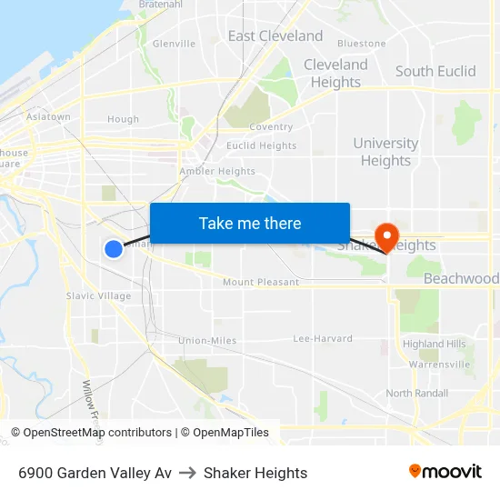 6900 Garden Valley Av to Shaker Heights map
