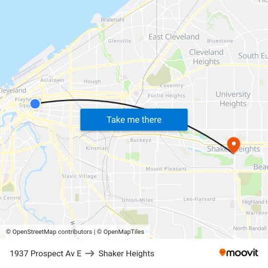 1937 Prospect Av E to Shaker Heights map