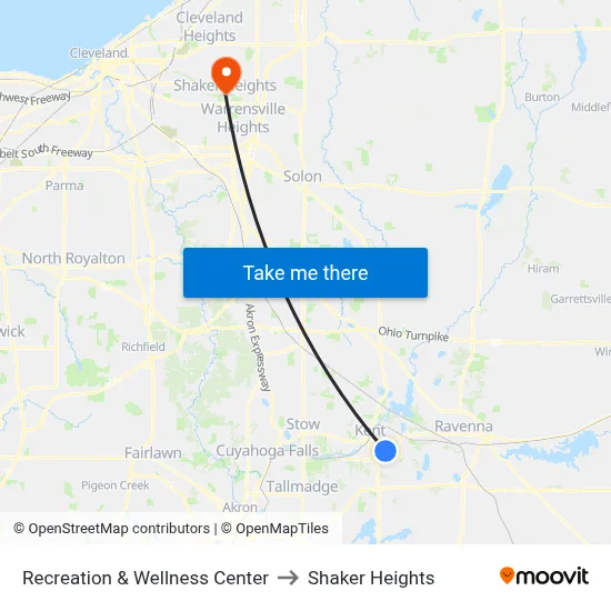 Recreation & Wellness Center to Shaker Heights map