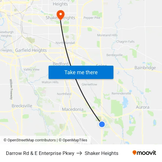 Darrow Rd & E Enterprise Pkwy to Shaker Heights map