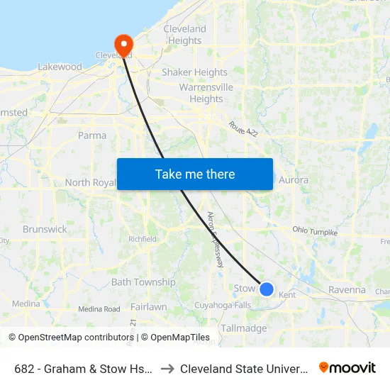 682 - Graham & Stow Hs Eb to Cleveland State University map