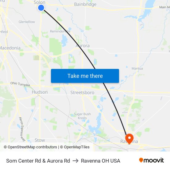 Som Center Rd & Aurora Rd to Ravenna OH USA map