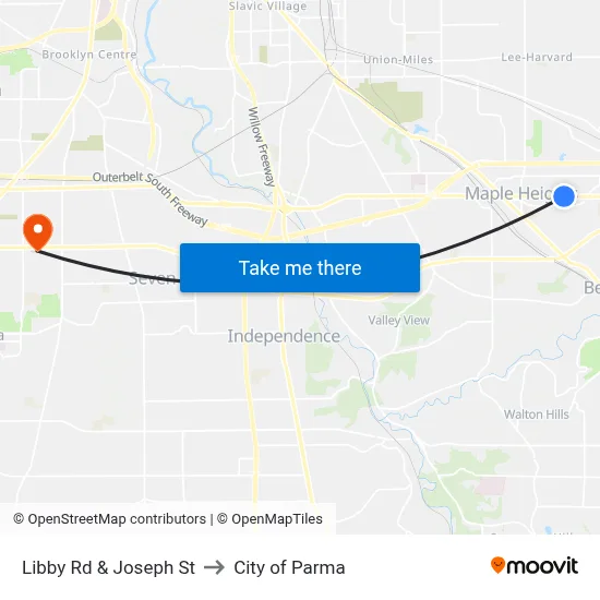 Libby Rd & Joseph St to City of Parma map