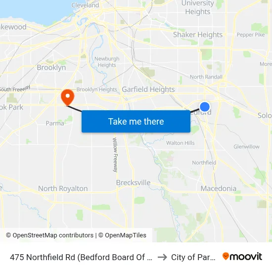 475 Northfield Rd (Bedford Board Of Edu) to City of Parma map